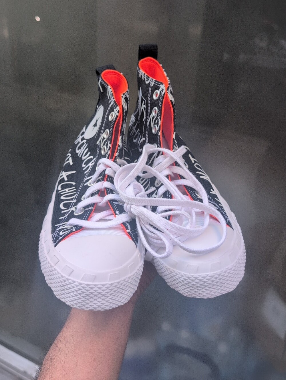 Converse Not A Chuck Hi 'UNT1TL3D - Black White And Orange sneaker NWOB - Picture 2 of 5